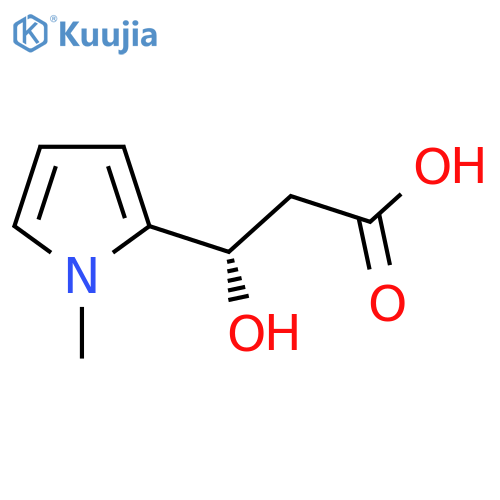 (3S)-3-hydroxy-3-(1-methyl-1H-pyrrol-2-yl)propanoic acid structure