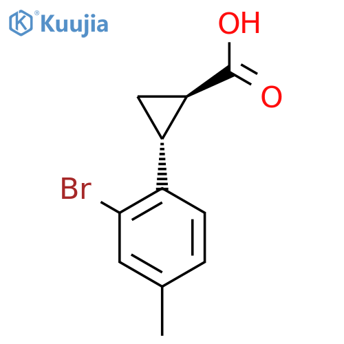 rac-(1R,2R)-2-(2-bromo-4-methylphenyl)cyclopropane-1-carboxylic acid, trans structure