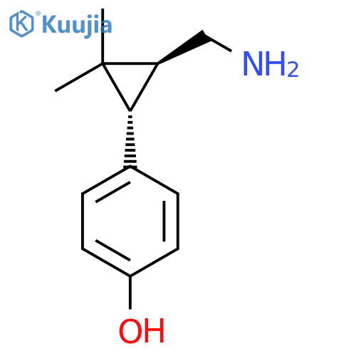 rac-4-(1R,3R)-3-(aminomethyl)-2,2-dimethylcyclopropylphenol structure