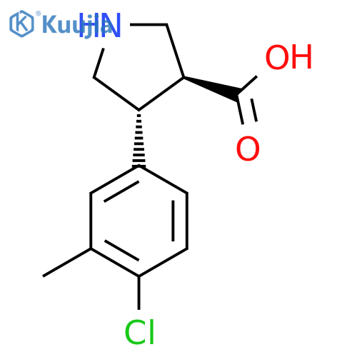 rac-(3R,4S)-4-(4-chloro-3-methylphenyl)pyrrolidine-3-carboxylic acid structure