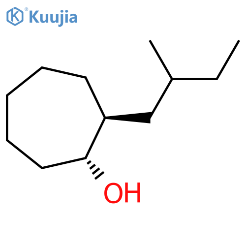 rac-(1R,2S)-2-(2-methylbutyl)cycloheptan-1-ol structure