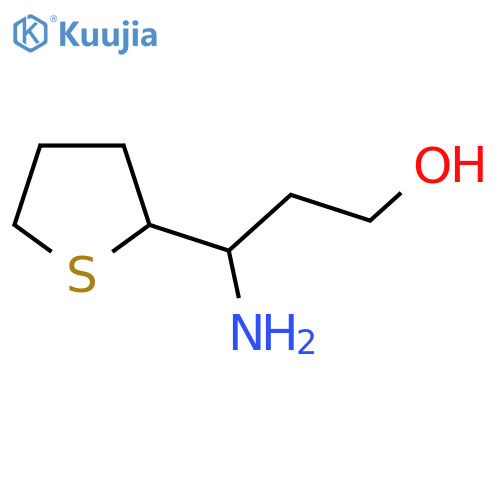 3-amino-3-(thiolan-2-yl)propan-1-ol structure