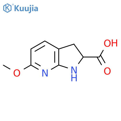 6-methoxy-1H,2H,3H-pyrrolo2,3-bpyridine-2-carboxylic acid structure