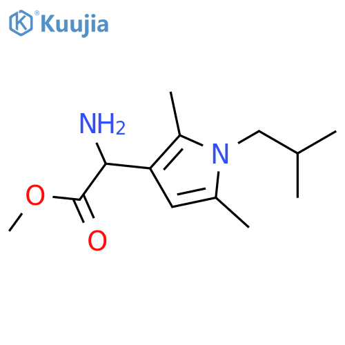 methyl 2-amino-2-2,5-dimethyl-1-(2-methylpropyl)-1H-pyrrol-3-ylacetate structure