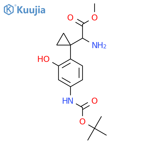 methyl 2-amino-2-1-(4-{(tert-butoxy)carbonylamino}-2-hydroxyphenyl)cyclopropylacetate structure