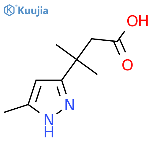 3-methyl-3-(5-methyl-1H-pyrazol-3-yl)butanoic acid structure