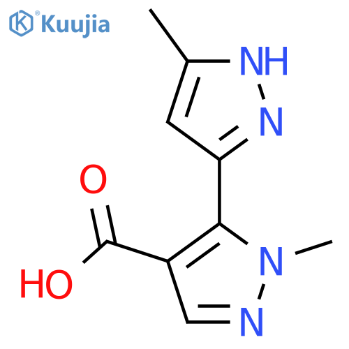 1-methyl-5-(5-methyl-1H-pyrazol-3-yl)-1H-pyrazole-4-carboxylic acid structure