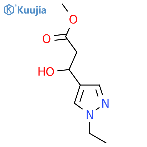 methyl 3-(1-ethyl-1H-pyrazol-4-yl)-3-hydroxypropanoate structure