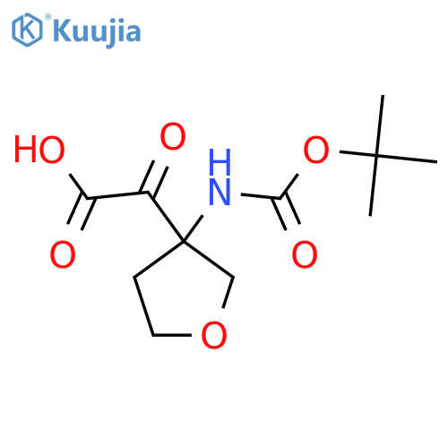 2-(3-{(tert-butoxy)carbonylamino}oxolan-3-yl)-2-oxoacetic acid structure