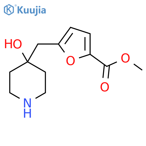 methyl 5-(4-hydroxypiperidin-4-yl)methylfuran-2-carboxylate structure