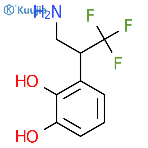 3-(3-amino-1,1,1-trifluoropropan-2-yl)benzene-1,2-diol structure