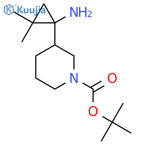 tert-butyl 3-(1-amino-2,2-dimethylcyclopropyl)piperidine-1-carboxylate structure