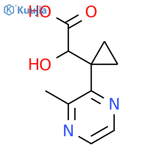 2-hydroxy-2-1-(3-methylpyrazin-2-yl)cyclopropylacetic acid structure