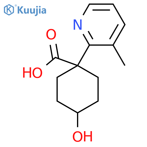 4-Hydroxy-1-(3-methylpyridin-2-yl)cyclohexane-1-carboxylic acid structure