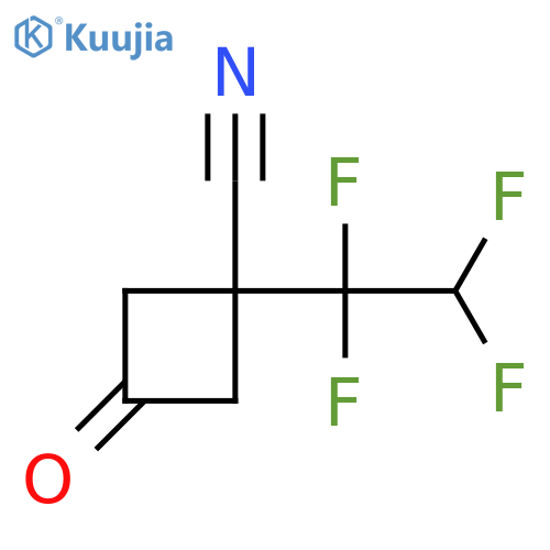 3-Oxo-1-(1,1,2,2-tetrafluoroethyl)cyclobutane-1-carbonitrile structure