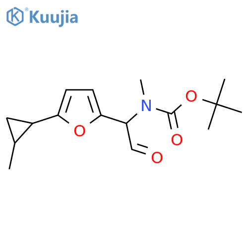 tert-butyl N-methyl-N-{1-5-(2-methylcyclopropyl)furan-2-yl-2-oxoethyl}carbamate structure