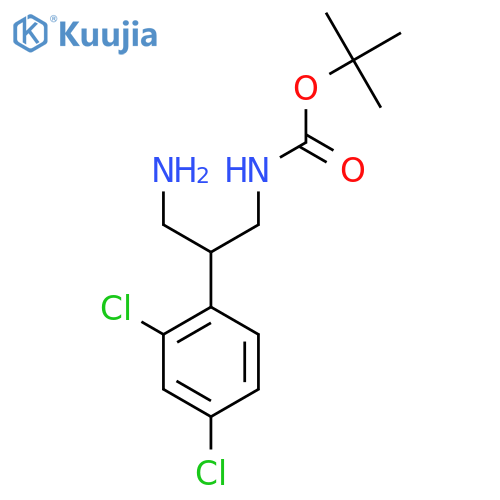 tert-butyl N-[3-amino-2-(2,4-dichlorophenyl)propyl]carbamate structure
