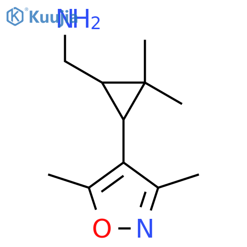 3-(dimethyl-1,2-oxazol-4-yl)-2,2-dimethylcyclopropylmethanamine structure