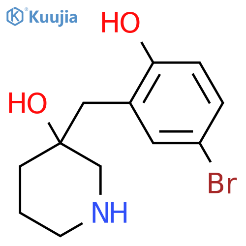 3-(5-bromo-2-hydroxyphenyl)methylpiperidin-3-ol structure