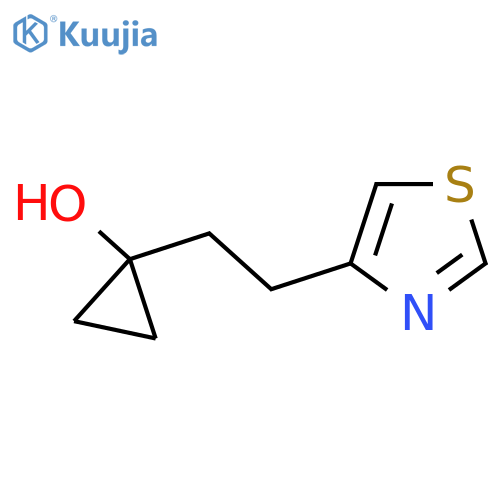 1-2-(1,3-thiazol-4-yl)ethylcyclopropan-1-ol structure