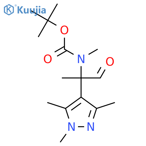 tert-butyl N-methyl-N-1-oxo-2-(trimethyl-1H-pyrazol-4-yl)propan-2-ylcarbamate structure