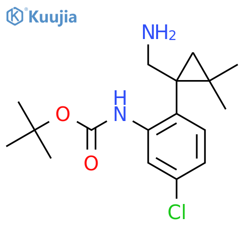tert-butyl N-{2-1-(aminomethyl)-2,2-dimethylcyclopropyl-5-chlorophenyl}carbamate structure