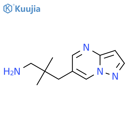 2,2-dimethyl-3-{pyrazolo1,5-apyrimidin-6-yl}propan-1-amine structure