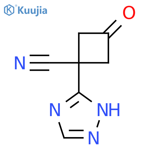 3-oxo-1-(1H-1,2,4-triazol-3-yl)cyclobutane-1-carbonitrile structure
