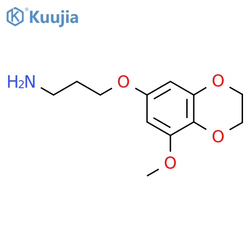 3-(8-methoxy-2,3-dihydro-1,4-benzodioxin-6-yl)oxypropan-1-amine structure