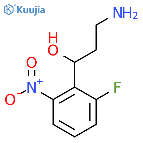 3-amino-1-(2-fluoro-6-nitrophenyl)propan-1-ol structure