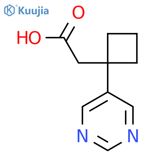 2-1-(pyrimidin-5-yl)cyclobutylacetic acid structure