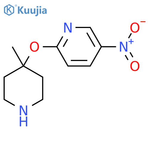2-(4-methylpiperidin-4-yl)oxy-5-nitropyridine structure