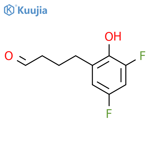 4-(3,5-difluoro-2-hydroxyphenyl)butanal structure