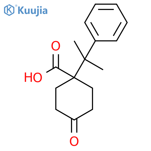 4-Oxo-1-(2-phenylpropan-2-yl)cyclohexane-1-carboxylic acid structure