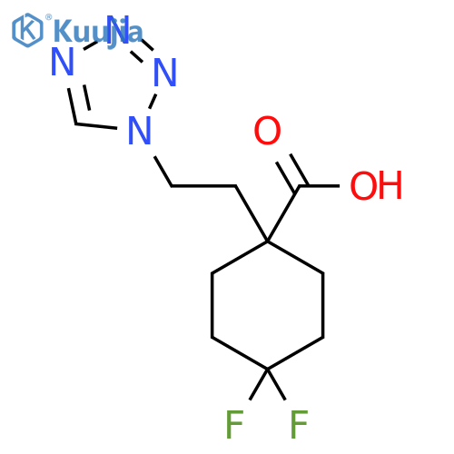 4,4-difluoro-1-2-(1H-1,2,3,4-tetrazol-1-yl)ethylcyclohexane-1-carboxylic acid structure