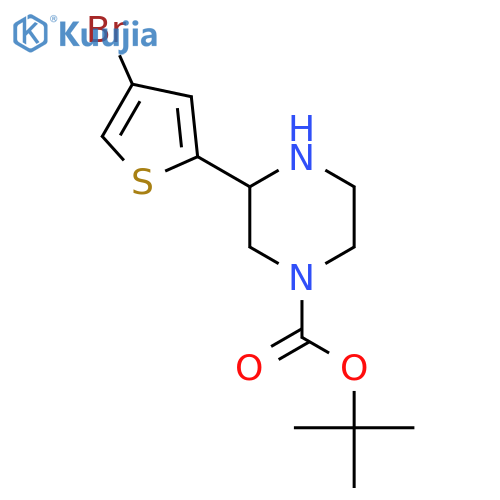tert-butyl 3-(4-bromothiophen-2-yl)piperazine-1-carboxylate structure