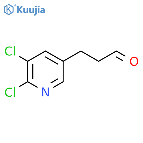 3-(5,6-dichloropyridin-3-yl)propanal structure
