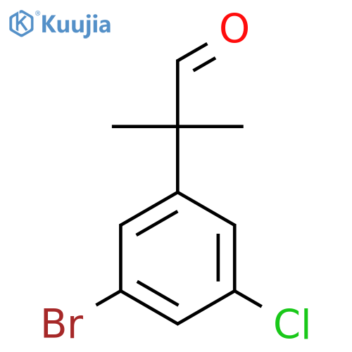 2-(3-bromo-5-chlorophenyl)-2-methylpropanal structure