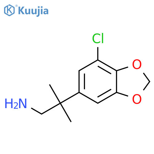 2-(7-chloro-1,3-dioxaindan-5-yl)-2-methylpropan-1-amine structure