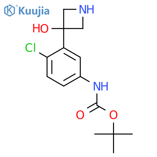 tert-butyl N-4-chloro-3-(3-hydroxyazetidin-3-yl)phenylcarbamate structure