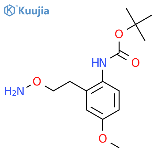 tert-butyl N-{2-2-(aminooxy)ethyl-4-methoxyphenyl}carbamate structure