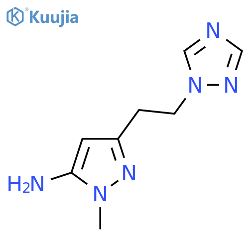 1-methyl-3-2-(1H-1,2,4-triazol-1-yl)ethyl-1H-pyrazol-5-amine structure