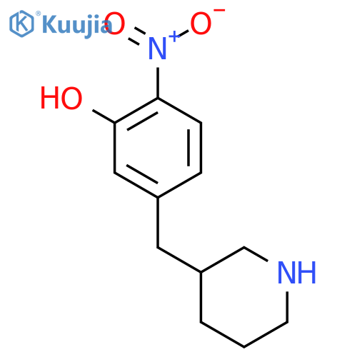 2-nitro-5-(piperidin-3-yl)methylphenol structure