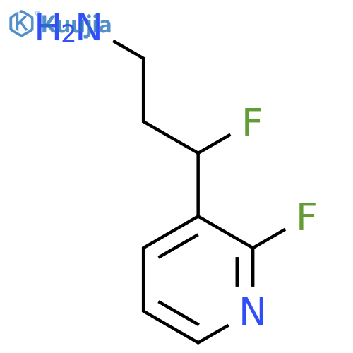 3-fluoro-3-(2-fluoropyridin-3-yl)propan-1-amine structure