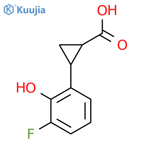 2-(3-fluoro-2-hydroxyphenyl)cyclopropane-1-carboxylic acid structure