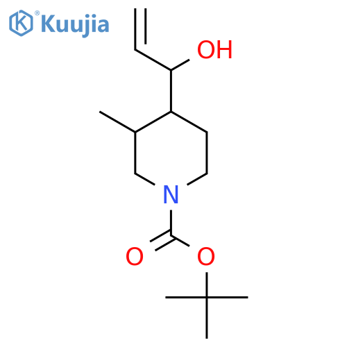 tert-butyl 4-(1-hydroxyprop-2-en-1-yl)-3-methylpiperidine-1-carboxylate structure