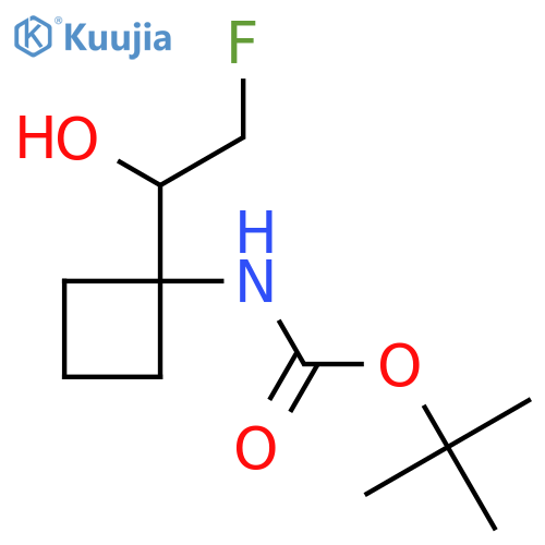 tert-butyl N-1-(2-fluoro-1-hydroxyethyl)cyclobutylcarbamate structure