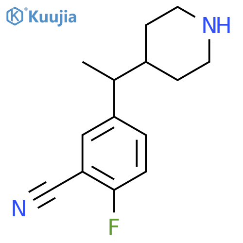 2-fluoro-5-1-(piperidin-4-yl)ethylbenzonitrile structure
