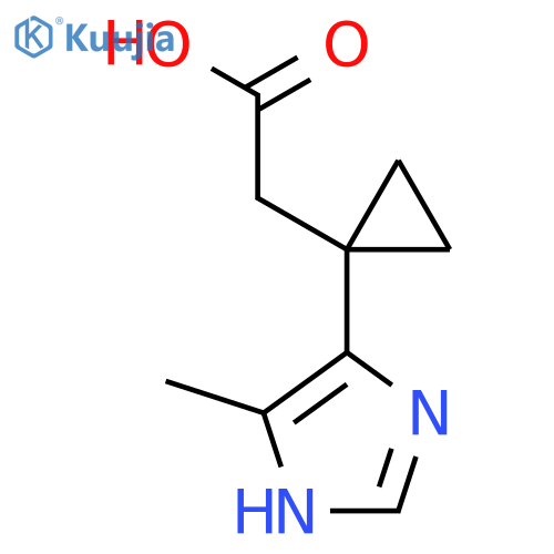 2-1-(4-methyl-1H-imidazol-5-yl)cyclopropylacetic acid structure