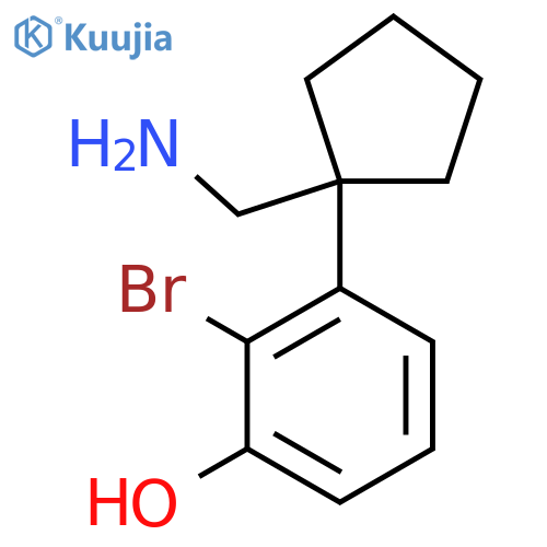 3-1-(aminomethyl)cyclopentyl-2-bromophenol structure